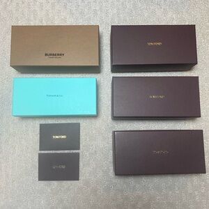 Tom Ford, Burberry, Tiffany & Co. Luxury Eyewear Empty Box Set (5) Brown, Tan,